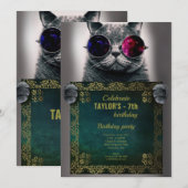 Kat met uitnodiging van Glasses Party (Voorkant / Achterkant)