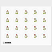 Kat met Umbrella Ronde Sticker (Vel)