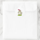 Kat met Umbrella Ronde Sticker (Tas)