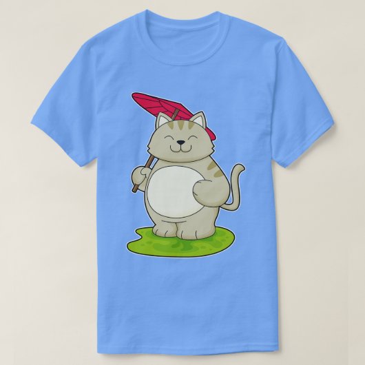Kat met Umbrella T-shirt (Design voorkant)