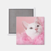 Kat met vederveen magneet (Voorkant / Achterkant)