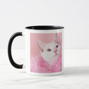 Kat met vederveen mok