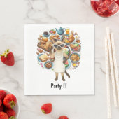 Kat met veel feestelijk etentje servet (Insitu)