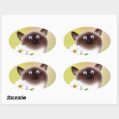 Kat met ventilator ovale sticker (Vel)