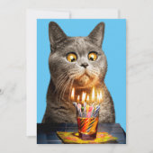 Kat Met Verjaardag Shotglas Kaart (Voorkant)