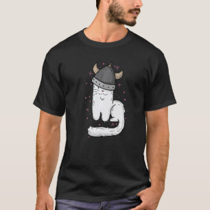 Kat met Vikinghelm en klauwen T-shirt