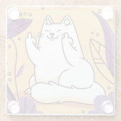 Kat met vingerglas onderzetter (Achterkant)