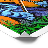 Kat met Violin door Louis Wain Poster (Hoek)