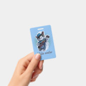 Kat met viool T-shirt Badge (Handheld)