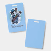 Kat met viool T-shirt Badge (Voor- en achterkant)