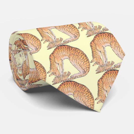 kat met vis stropdas (Opgerold)