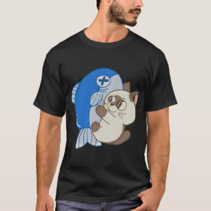 Kat met vis t-shirt