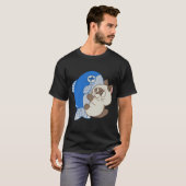 Kat met vis t-shirt (Voorkant volledig)