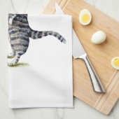 Kat met vis theedoek (Quarter Fold)