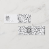 Kat met vleugelvleugels mini visitekaartje (Voorkant / Achterkant)