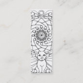 Kat met vleugelvleugels mini visitekaartje (Achterkant)