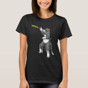Kat Met Vliegende Frisbee Disc Golf Frisbee Speler T-shirt
