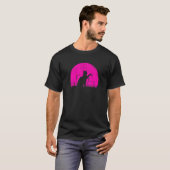 Kat Met Vlinder Roze Zonsondergang T-shirt (Voorkant volledig)