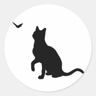 Kat met vlinder Sticker