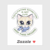 Kat met vogel in de mond sticker (Vel)