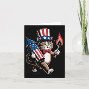 Kat met vuurwerk 4 juli peuter Kinder Indepe Kaart