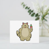 Kat met wafelijs briefkaart (Staand voorkant)