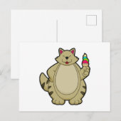 Kat met wafelijs briefkaart (Voorkant / Achterkant)