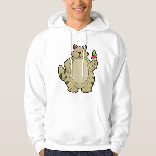Kat met wafelijs hoodie (Voorkant)