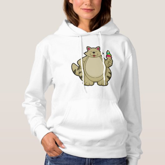 Kat met wafelijs hoodie (Voorkant)