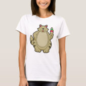 Kat met wafelijs t-shirt (Voorkant)