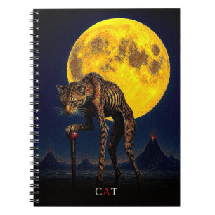 Kat met wandelstok gotische Surrealistiek Notitieboek