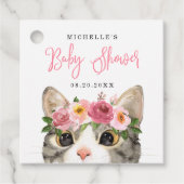 Kat met Waterverf, , Baby shower Bedankjes Labels (Voorkant)
