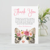 Kat met Waterverf, , Baby shower Bedankkaart (Staand voorkant)