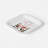 Kat met Waterverf, , Baby shower Papieren Bordje (Gebogen)