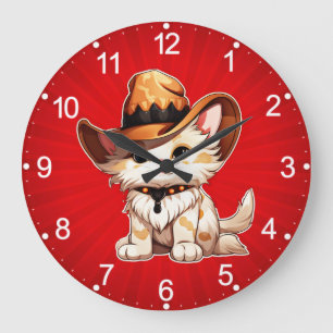 Kat met Western Pet Clipart-85247 Grote Klok