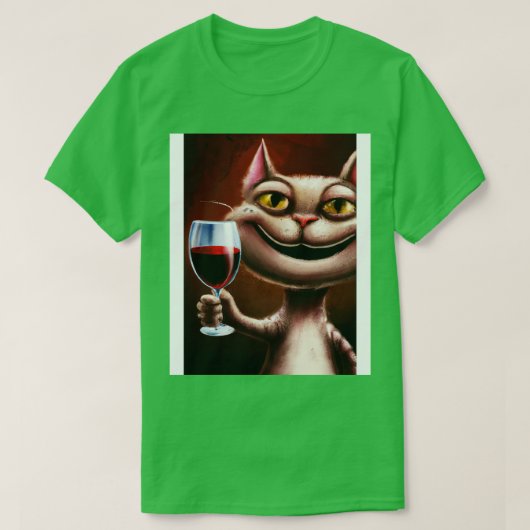 Kat met wijn 2 t-shirt (Design voorkant)