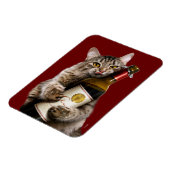 Kat met wijnfles magneet (Linkerzijde)