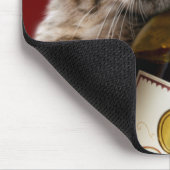 Kat met wijnfles muismat (Hoek)