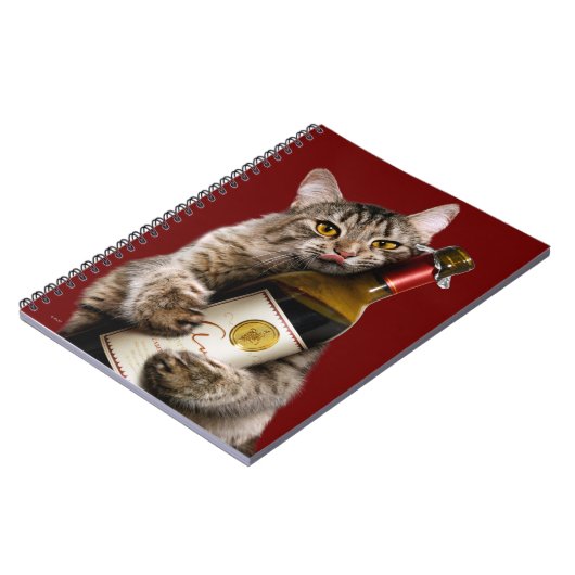 Kat met wijnfles notitieboek (Linkerzijde)