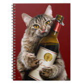 Kat met wijnfles notitieboek (Voorkant)