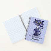 Kat met witte wervelkolom Achtergrond Notitieboek (Binnen)