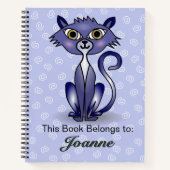 Kat met witte wervelkolom Achtergrond Notitieboek (Voorkant)