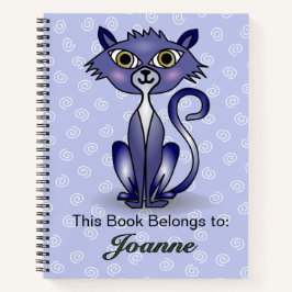 Kat met witte wervelkolom Achtergrond Notitieboek