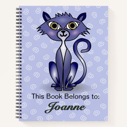 Kat met witte wervelkolom Achtergrond Notitieboek (Voorkant)