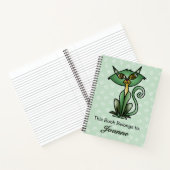 Kat met witte wervelkolom Achtergrond Notitieboek (Binnen)