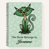 Kat met witte wervelkolom Achtergrond Notitieboek (Voorkant)