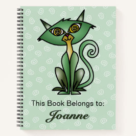 Kat met witte wervelkolom Achtergrond Notitieboek