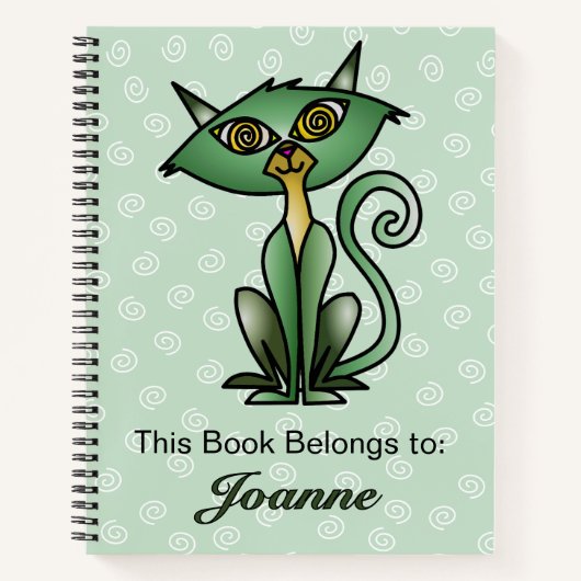 Kat met witte wervelkolom Achtergrond Notitieboek (Voorkant)