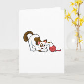 Kat met wolbal kaart (Gele Bloem)