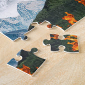 Kat met worstjes die de tijger besturen legpuzzel (Zijkant)